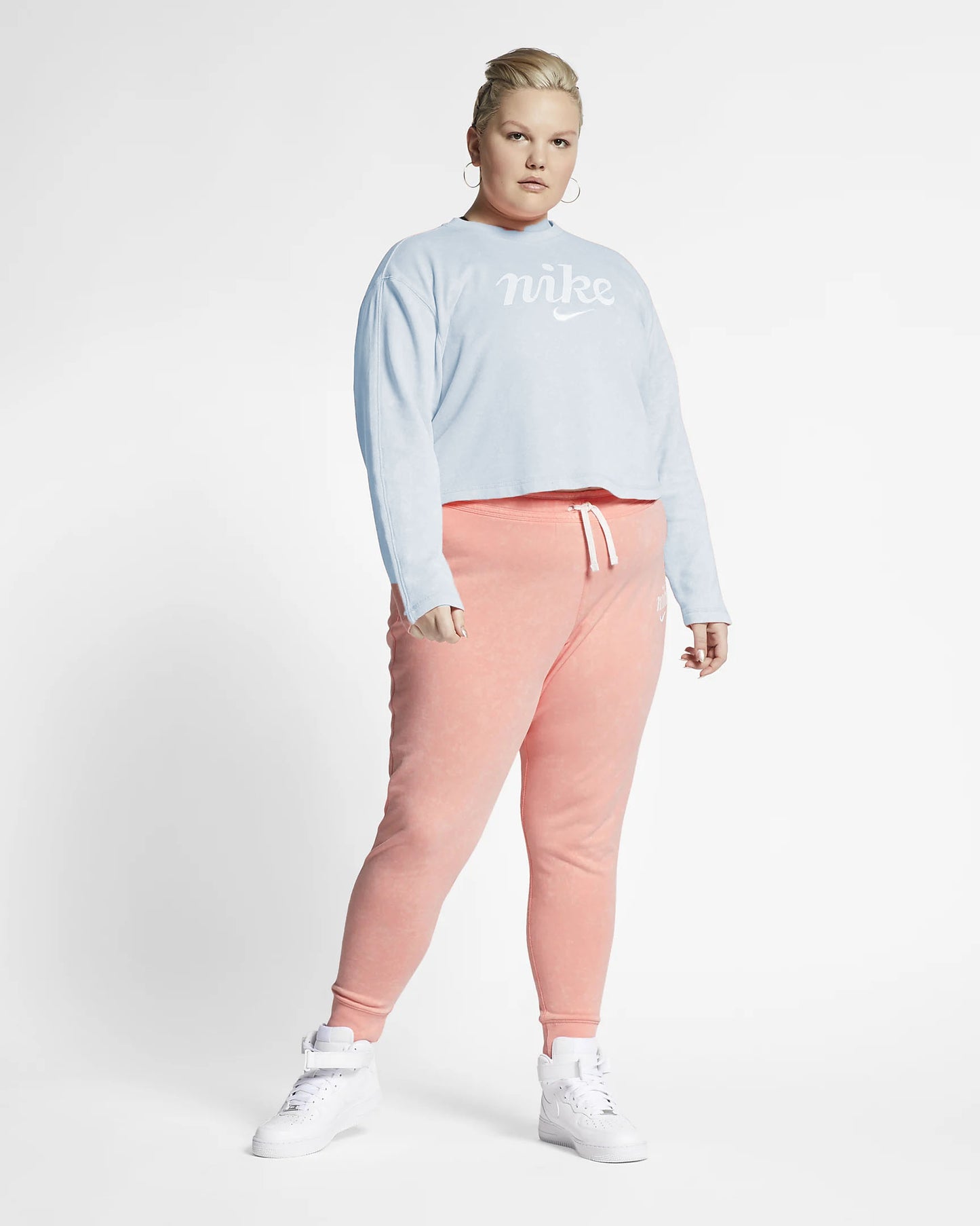 Moletom Nike Sportswear Plus Cropped Crew Feminino Azul Tamanho 2X