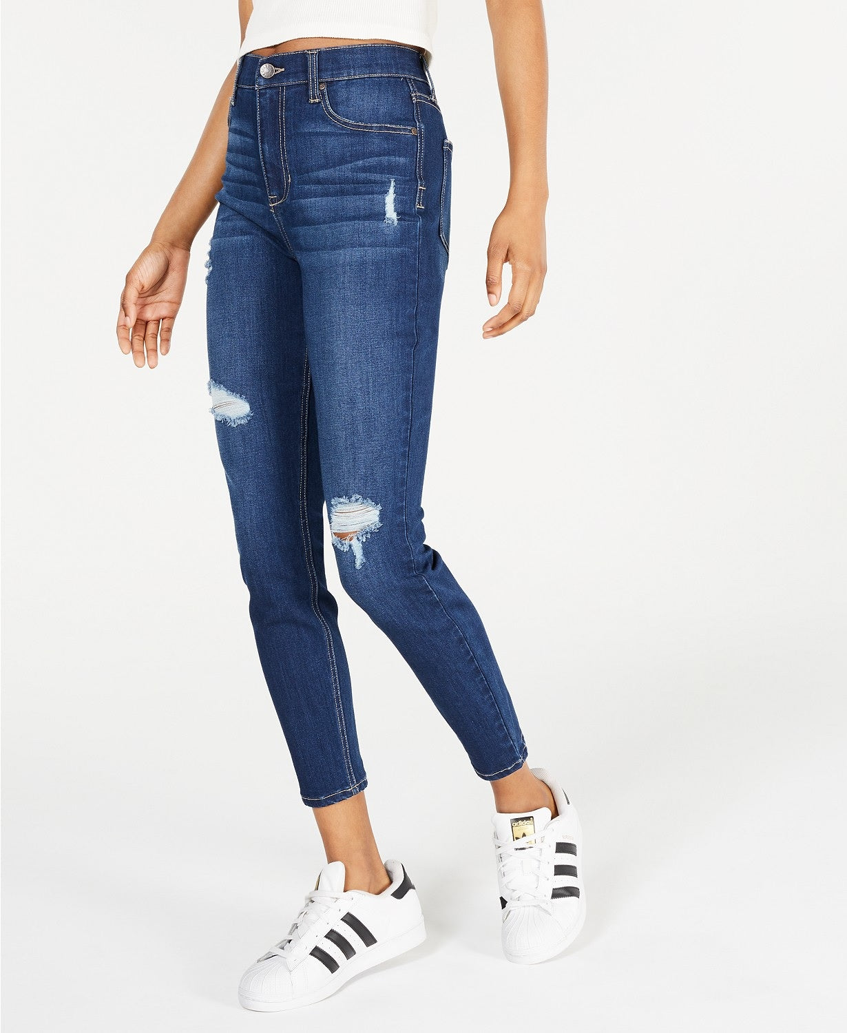 Calça jeans skinny feminina rosa celebridade, cintura alta, turquesa/azul, tamanho 15