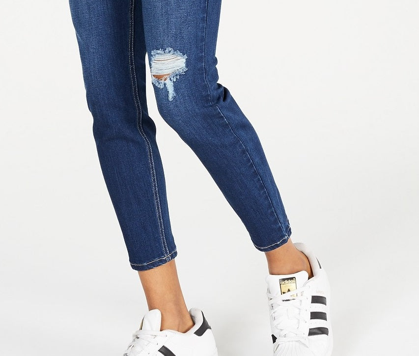 Calça jeans skinny feminina rosa celebridade, cintura alta, turquesa/azul, tamanho 15