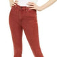 Calça jeans skinny feminina rosa celebridade, cintura alta, tornozelo, tamanho médio, vermelha, 9