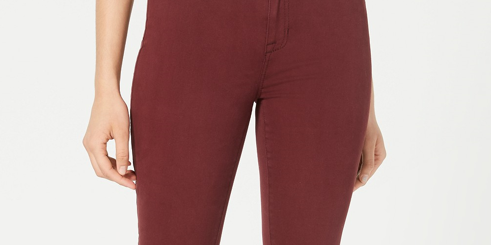 Calça jeans skinny rosa júnior da Celebrity, vermelha escura, tamanho 5