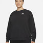 Moletom Nike Sportswear Fleece com gola redonda plus size feminino, cor carvão, tamanho 3X
