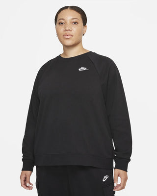 Moletom Nike Sportswear Fleece com gola redonda plus size feminino, cor carvão, tamanho 3X