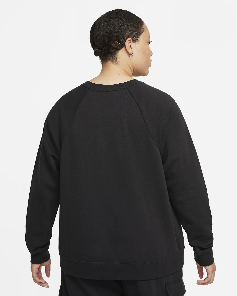 Moletom Nike Sportswear Fleece com gola redonda plus size feminino, cor carvão, tamanho 3X