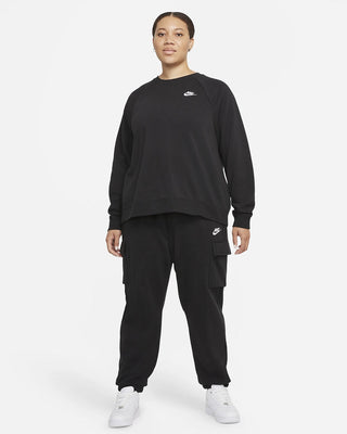 Moletom Nike Sportswear Fleece com gola redonda plus size feminino, cor carvão, tamanho 3X