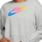 Moletom Nike Sportswear Fleece com gola redonda plus size feminino, cinza, tamanho extragrande