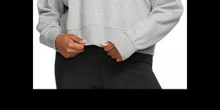 Moletom Nike Sportswear Fleece com gola redonda plus size feminino, cinza, tamanho extragrande