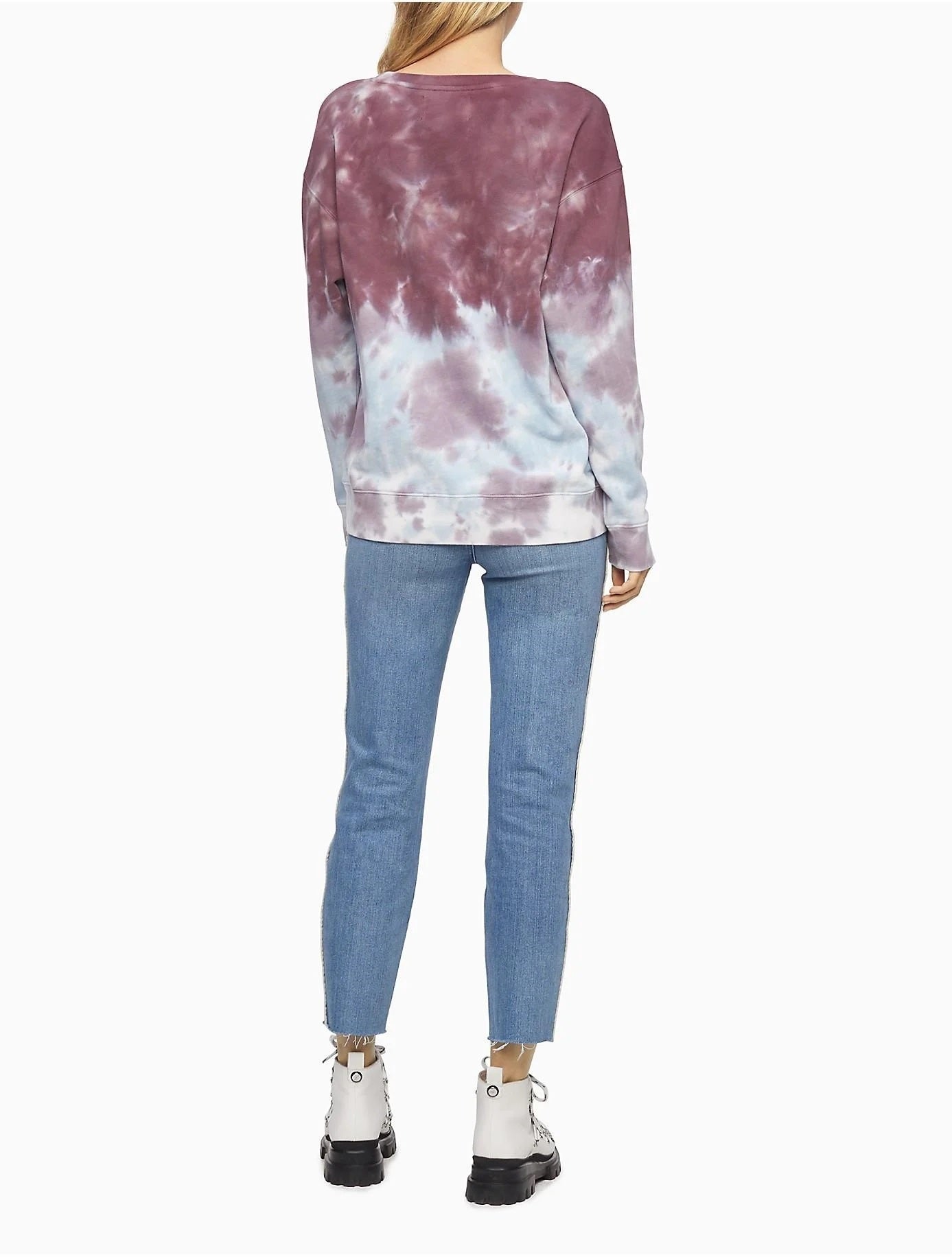 Calvin Klein Moletom Feminino High Tide Tie-Dyed Roxo Tamanho Médio