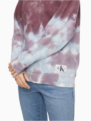 Calvin Klein Moletom Feminino High Tide Tie-Dyed Roxo Tamanho P