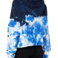 Calvin Klein Moletom Cropped High Tide Tie-Dyed Feminino Azul Tamanho Grande
