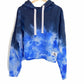 Calvin Klein Moletom Cropped High Tide Tie-Dyed Feminino Azul Tamanho Médio