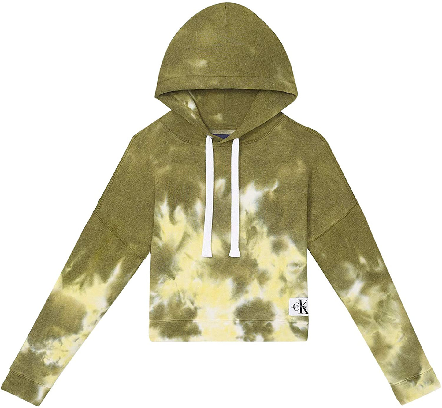 Calvin Klein Moletom Cropped High Tide Tie-Dyed Feminino Verde Tamanho Médio