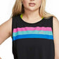 Camiseta regata Nike Plus Sportswear feminina com estampa gráfica de algodão, preta, tamanho 2X