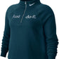 Blusa Nike Sportswear Shine Fleece Plus Size Feminina com Zíper 1/2 Verde Tamanho Extra Grande