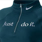 Blusa Nike Sportswear Shine Fleece Plus Size Feminina com Zíper 1/2 Verde Tamanho Extra Grande