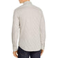Camisa masculina Michael Kors com listras finas e botões cinza, tamanho XX-G