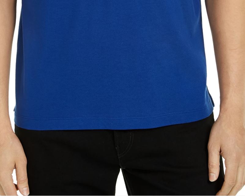 Camisa polo masculina Michael Kors de algodão piqué azul-claro, tamanho grande
