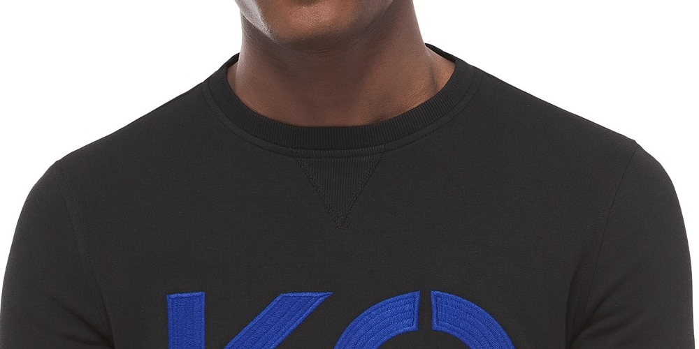 Moletom com logo empilhado masculino Michael Kors, preto, tamanho extra grande