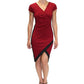 Vestido envelope falso plus size da Almost Famous para mulheres, vermelho escuro, tamanho 1X