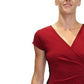 Vestido envelope falso plus size da Almost Famous para mulheres, vermelho escuro, tamanho 1X