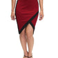 Vestido envelope falso plus size da Almost Famous para mulheres, vermelho escuro, tamanho 1X