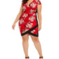 Vestido estampado plus size da Almost Famous para mulheres, vermelho, tamanho 3X