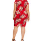 Vestido estampado plus size da Almost Famous para mulheres, vermelho, tamanho 3X