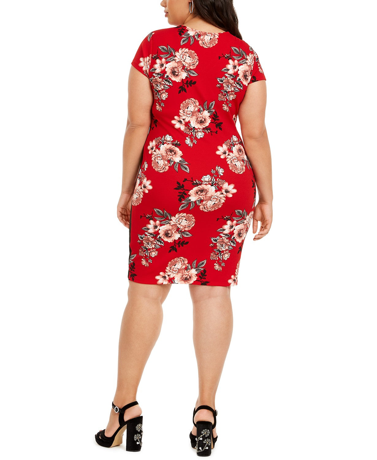 Vestido estampado plus size da Almost Famous para mulheres, vermelho, tamanho 3X