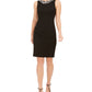 Vestido curto Calvin Klein feminino com acabamento em pérolas e detalhes em pérolas, preto, tamanho 8 P