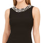 Vestido curto Calvin Klein feminino com acabamento em pérolas e detalhes em pérolas, preto, tamanho 8 P