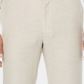 Calça de linho texturizada com frente lisa masculina Cubavera, bege escuro, tamanho 46x30