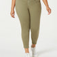 Calça jeans skinny plus size feminina rosa celebridade, verde, tamanho 20W