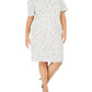 Vestido tubinho de tweed plus size Calvin Klein feminino, branco, tamanho 20W