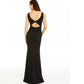 Vestido longo feminino com decote em V e recorte, preto, tamanho pequeno, da Emerald Sundae Juniors