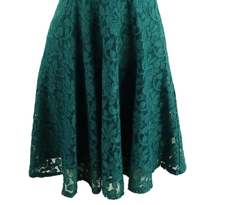Vestido sem mangas com ajuste e abertura nas costas, verde, tamanho extra pequeno, para juniores sem mangas
