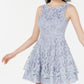 Vestido de renda dupla com saia evasê Speechless Juniors, roxo, tamanho 9