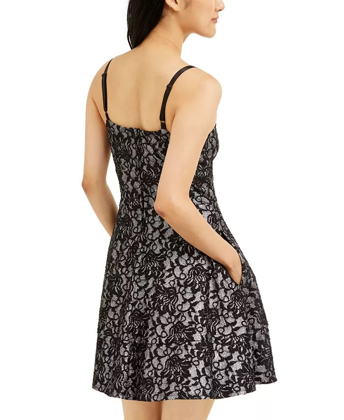 Vestido infantil sem palavras com babados e renda colada, tamanho 9, prateado