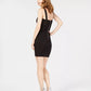 Vestido justo com faixas Emerald Sundae Juniors, preto, tamanho 19