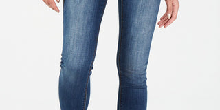 Calça jeans skinny cropped com punho Indigo Rein Juniors, azul médio, tamanho 1