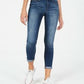 Calça jeans skinny cropped com punho Indigo Rein Juniors, azul, tamanho 7