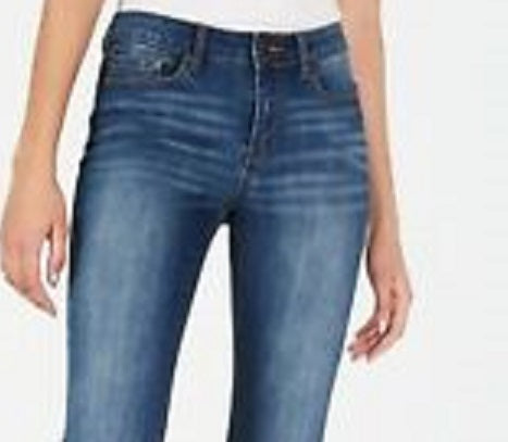 Calça jeans skinny cropped com punho Indigo Rein Juniors, azul, tamanho 7