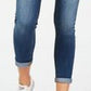 Calça jeans skinny cropped com punho Indigo Rein Juniors, azul, tamanho 7