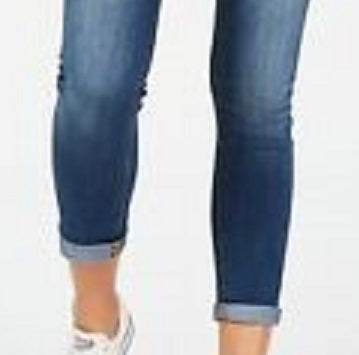 Calça jeans skinny cropped com punho Indigo Rein Juniors, azul, tamanho 7