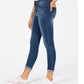 Calça jeans skinny cropped com punho Indigo Rein Junior, azul, tamanho 1