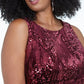 Vestido tubinho de veludo com lantejoulas e lantejoulas, plus size, moderno, feminino, vermelho, tamanho 16