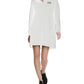 Vestido esportivo feminino DKNY com zíper e logo, branco, tamanho grande