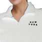 Vestido esportivo feminino DKNY com zíper e logo, branco, tamanho grande