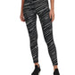 Leggings femininas estampadas de cintura alta DKNY, pretas, tamanho extra pequeno
