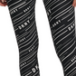 Leggings femininas estampadas de cintura alta DKNY, pretas, tamanho extra pequeno