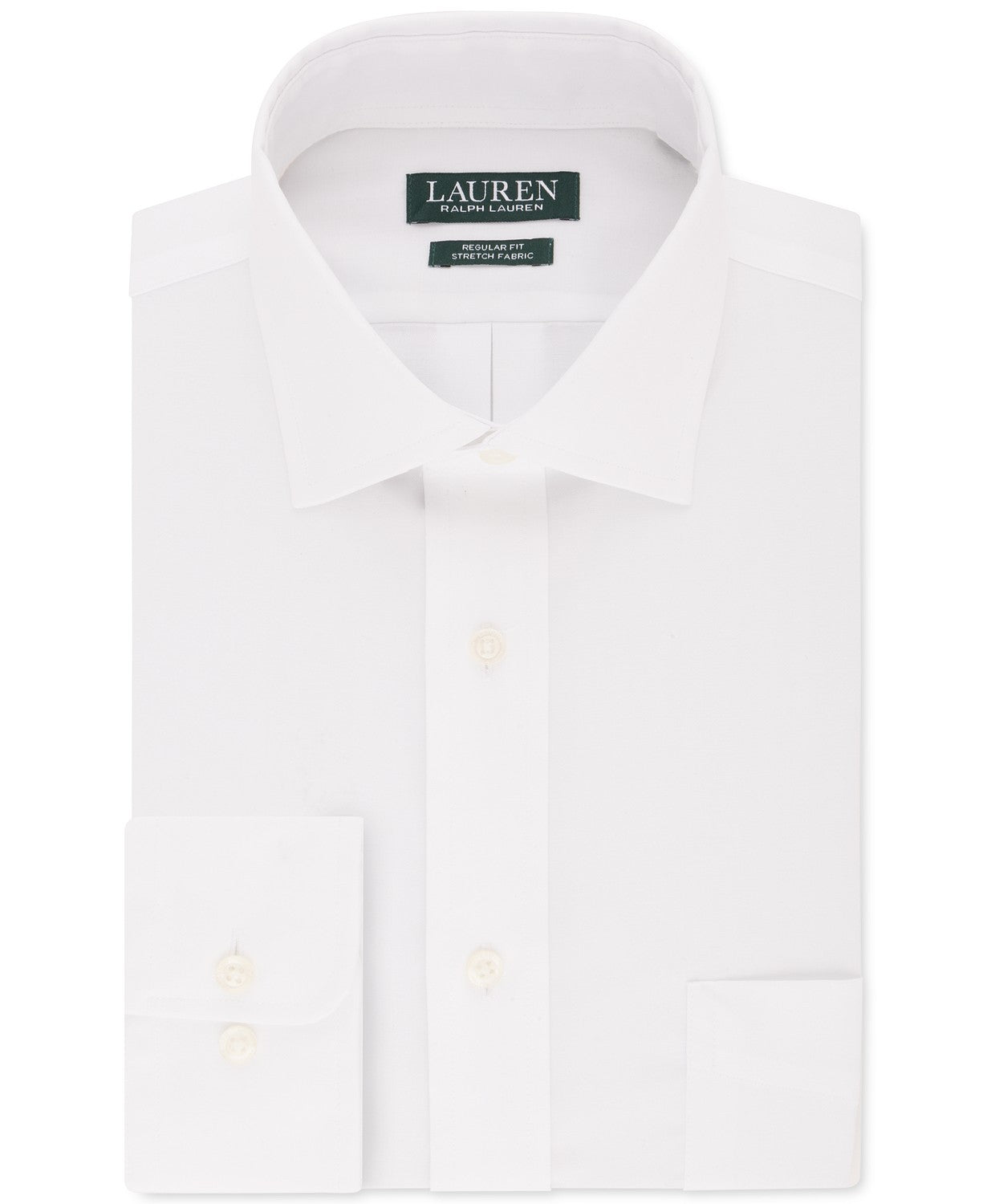 Camisa social Ralph Lauren masculina ultraflex de corte regular, branca, tamanho 17,5 x 32-33